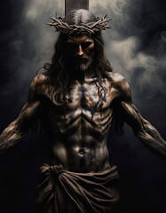 recreación del martirio de cristo en la Cruz