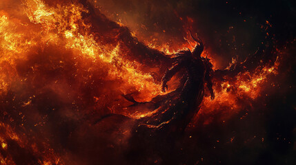The flames danced and crackled in the darkness.