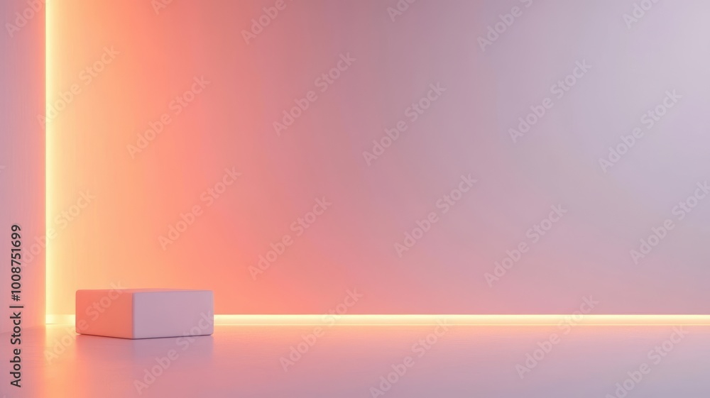 Poster adaptive lighting system in a minimalist modern living room, balancing aesthetics and functionality 