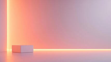Obraz premium Adaptive lighting system in a minimalist modern living room, balancing aesthetics and functionality with smart control features