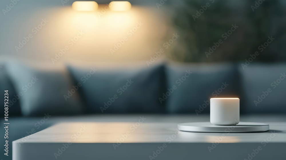 Poster minimalist smart home device with adaptive lighting control and sleek functional design in a modern 