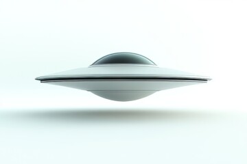 3D illustration of an unidentified object flying on a white background