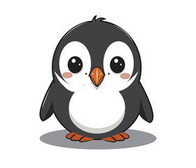 Cute baby penguin cartoon vector icon