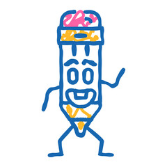 office pen character doodle icon sketch vector. office pen character sign. isolated symbol illustration
