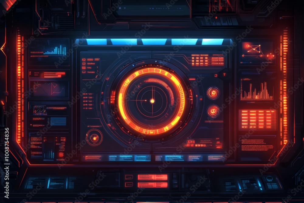 Poster an abstract technology ui concept with a sense of science and technology, generative ai.