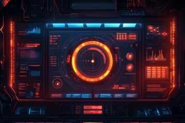 Fototapeta premium An abstract technology UI concept with a sense of science and technology, generative AI.