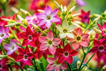 Vibrant Nicotiana Flowers in Full Bloom Showcasing Their Unique Colors and Delicate Petals