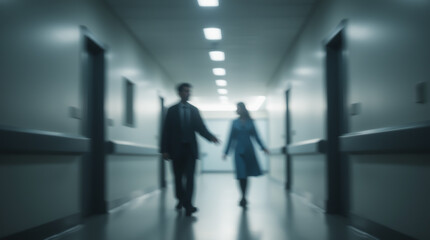 Medical staff in a clinic corridor creating a professional environment