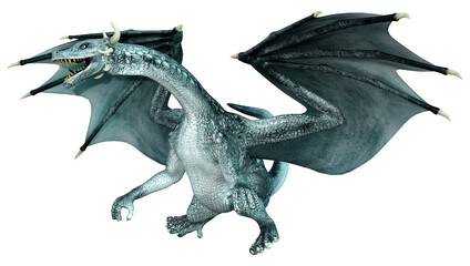 Fototapeta premium 3D Rendering Fairy Tale Dragon on White