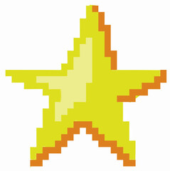 yellow pixel star. vector graphics