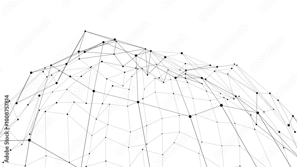 Aufkleber Technology abstract background. Abstract Plexus mesh geometric background. Triangles connected by lines. Minimalist mesh backdrop. Abstract polygonal shape.