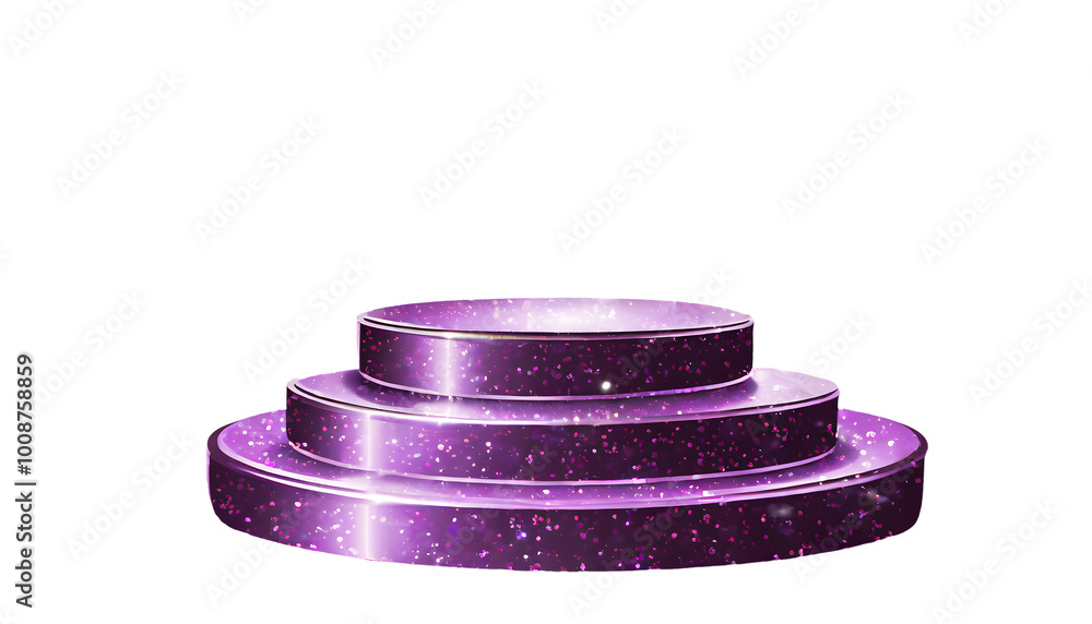 Poster sleek podium with dynamic lighting effects splashes on a white isolated background. generative ai.
