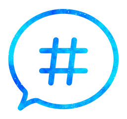Obraz premium 青い星空｜ハッシュタグの吹き出し
