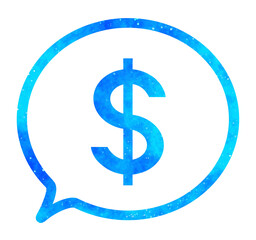 青い星空｜ドルマークの吹き出し