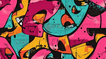 Abstract urban street art graffiti seamless pattern. Urban style modern background wallpaper