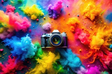 Vibrant Splash Watercolor Background in Bright Colors for Creative and Artistic Projects and Designs