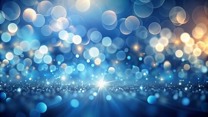 A shimmering blue canvas of scattered, out-of-focus lights, creating a dreamlike atmosphere of celebration and joy, with a gleaming path of light leading to the center