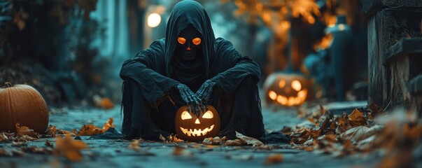 Ghostly Storyteller Unveiling Halloween Night Legends by Candlelight