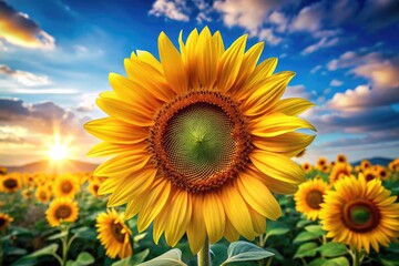 Vibrant Sunflower Shape Vector Illustration for Nature and Floral Design Projects and Backgrounds