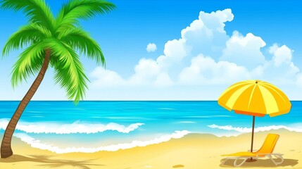 Featuring a coconut shell, straw, and umbrella, this illustration is relaxed and beachy.