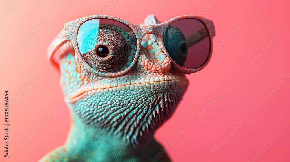 Poster Cool Chameleon in Sunglasses