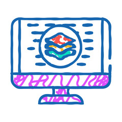 full stack development software doodle icon sketch vector. full stack development software sign. isolated symbol illustration