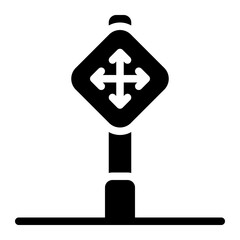 Fototapeta premium intersection glyph icon