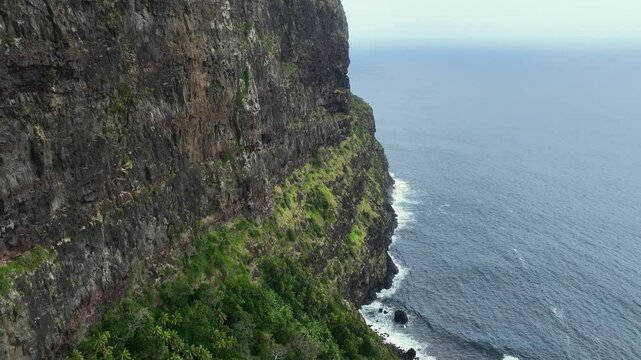 Aerial footage of Lord Howe island close to Mount Gower hiking track