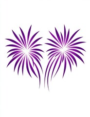 Fototapeta premium A series of purple stars are scattered across a white background in this illustration