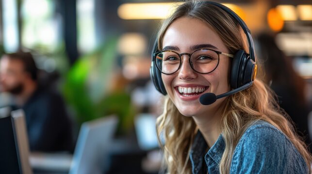 Cheerful Customer Service Representative Providing Excellent Support
