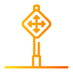 Fototapeta premium intersection gradient icon