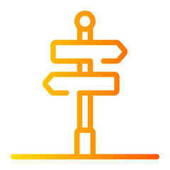 direction sign gradient icon