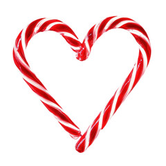 Fototapeta premium Illuminated Candy Canes Forming Heart Shape
