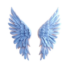 Fototapeta premium Ethereal Angel Wings on White Background