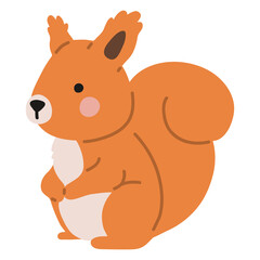 Vector illustration cute doodle squirrel for digital stamp,greeting card,sticker,icon,design