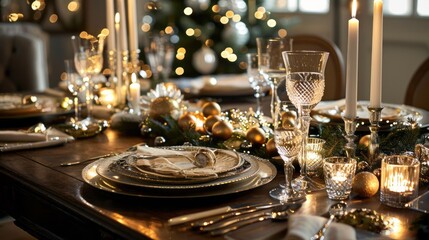 Beautifully Decorated New Year's Eve Table Setting