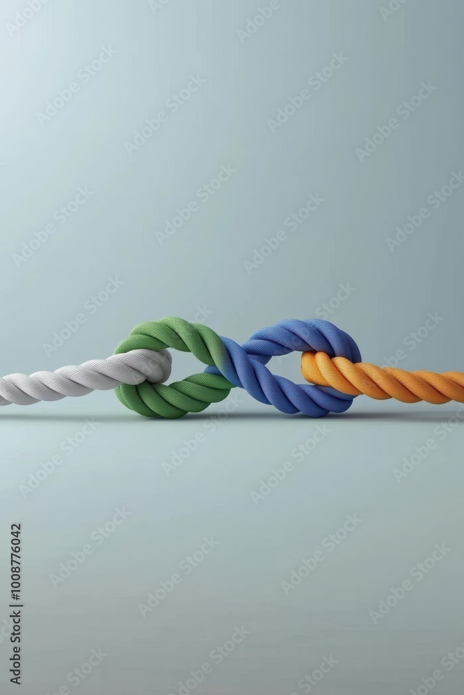 Poster colorful twisted ropes intertwined, symbolizing unity and connection. perfect for projects about tea
