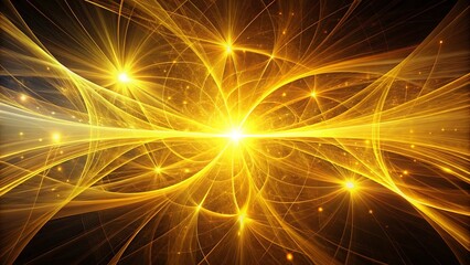 A luminous tapestry of shimmering golden lines and sparkling stars, intertwining to create a radiant and celestial landscape.