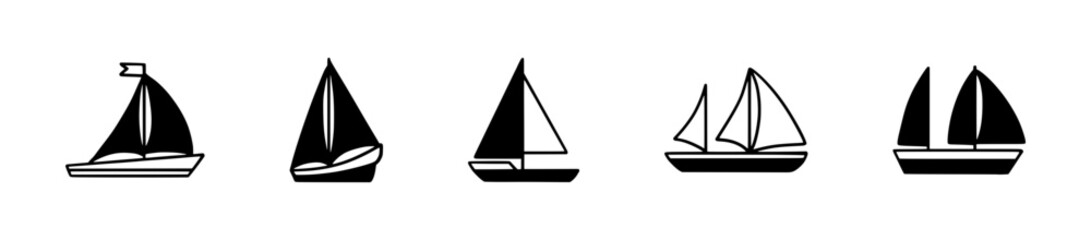 Sailboat Doodle Icon Set: Perfect for Travel, Exploration, and Maritime Adventures