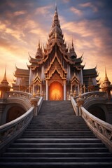 Fototapeta premium Landmark architecture staircase building.