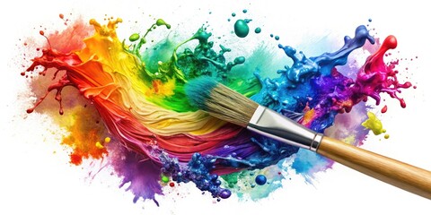 Obraz premium Vibrant Watercolor Paint Brush and Splash Effects for Creative Design Projects and Digital Artworks