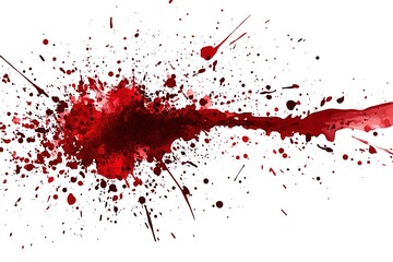 Collection of dripping red blood splash with clipping path, Horror and emergency concept, Isolated on white background and clipping path.
