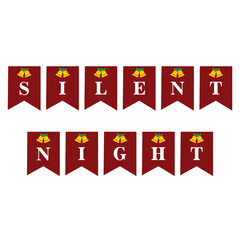 Red Silent night banner on a white background