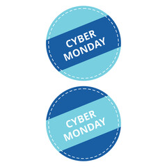 Colored cyber monday banners on white background