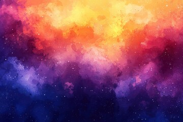 Fototapeta premium A vibrant cosmic background featuring colorful nebulae blending orange, purple, and blue hues, perfect for creative projects and designs.