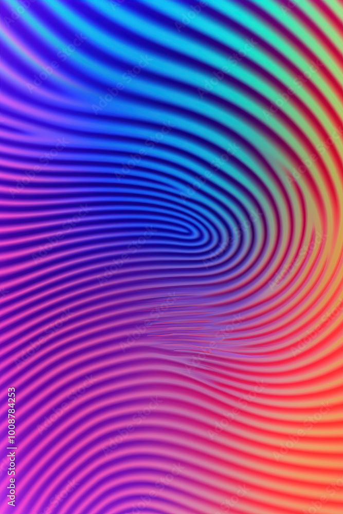 Poster vibrant abstract waves in gradient colors create a mesmerizing visual effect, perfect for background