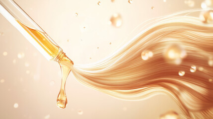 This template features a 3D illustration of a pipette dripping onto a hair follicle. It's perfect for promoting hair root treatments and showcasing the benefits of nourishing hair oils.