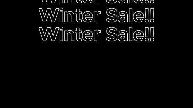 winter sale text animation template