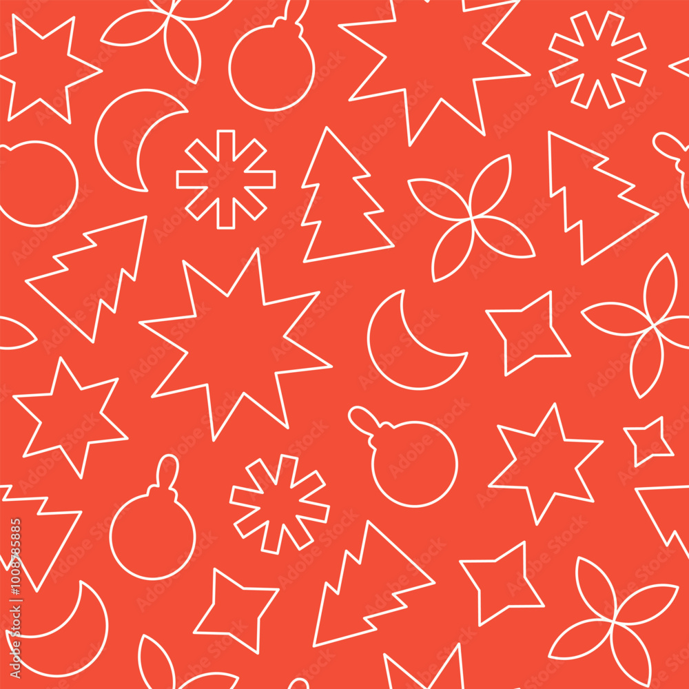 Aufkleber geometric colorful seamless pattern. trendy abstract swiss background. red and white colors. vector 