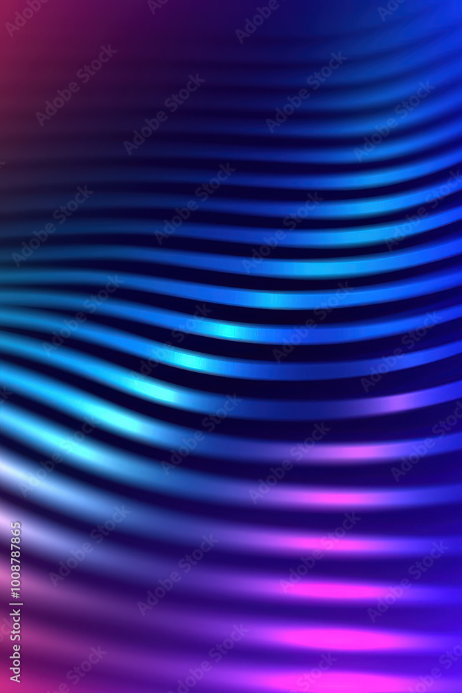 Poster vibrant abstract wave patterns in blue and purple hues create a mesmerizing visual effect, ideal for